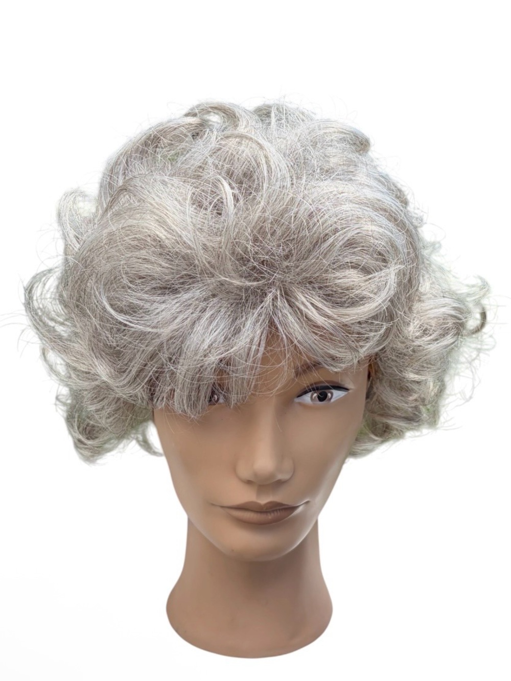 Retro Paula young silver gray curled synthetic wig